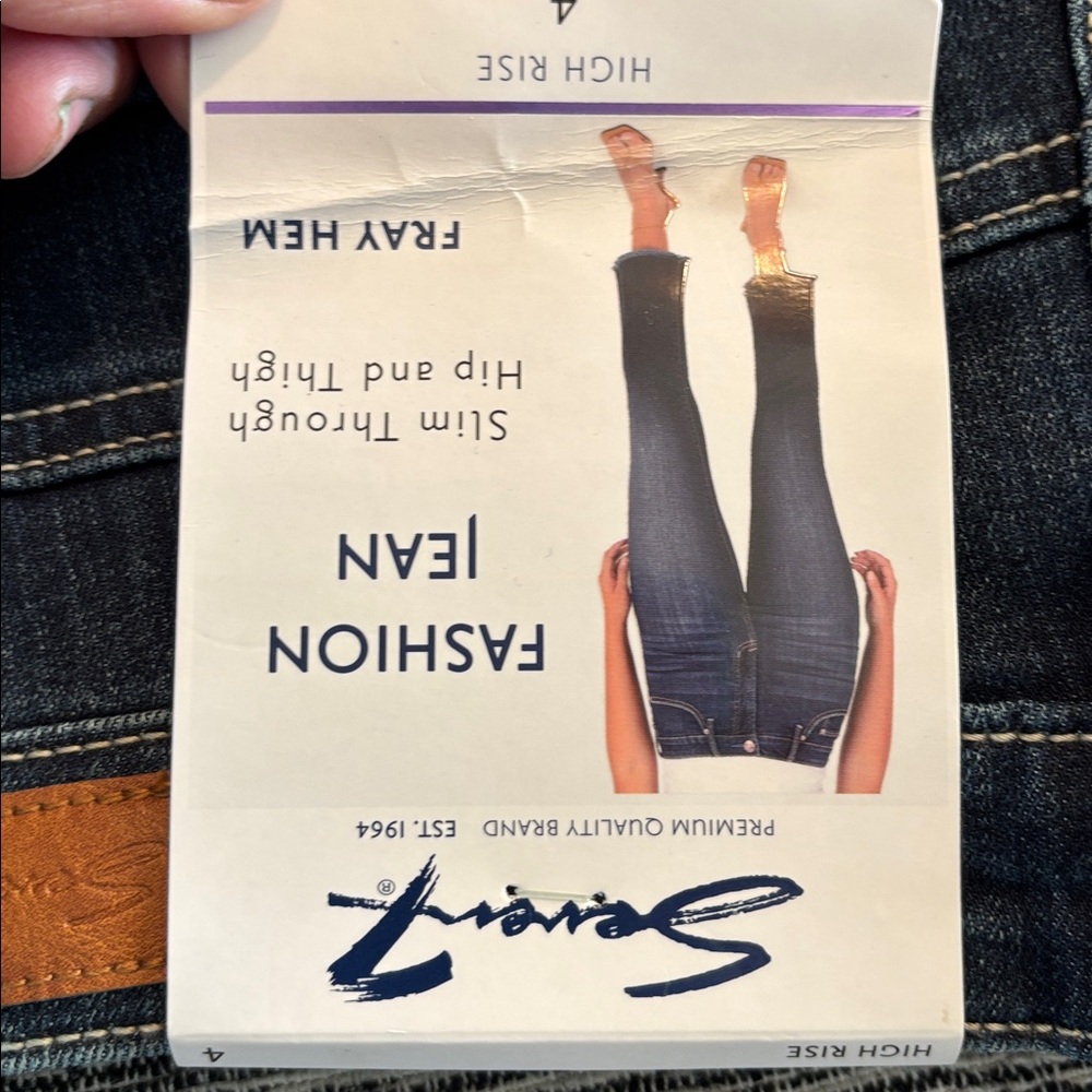 Seven7 High Rise Frayed Hem Jeans - Picture 6 of 6